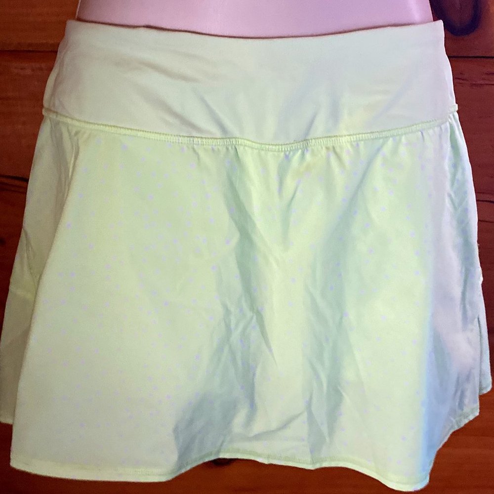 Lululemon Pace Setter Skirt Neon Green/Yellow Dots